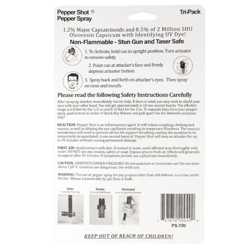Pepper Shot 1.2% MC Tri-Pack Pepper Spray
