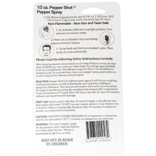 Pepper Shot 1.2% MC 1/2 Oz Pepper Spray Fashion Leatherette Holster And Quick Release Keychain Cheetah