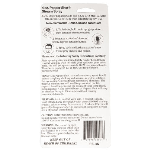 Pepper Shot 1.2% MC Pepper Spray