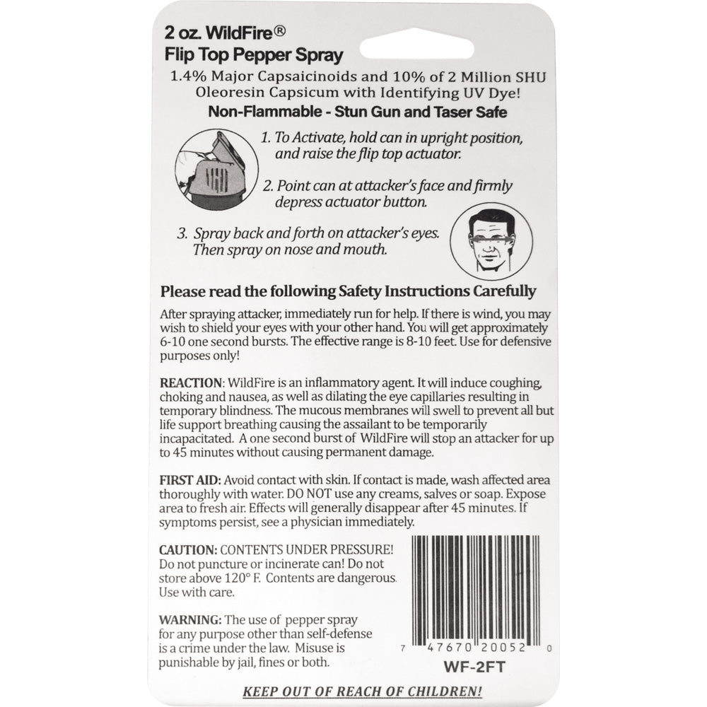 Wildfire 1.4% MC 2 Oz Pepper Spray Flip Top