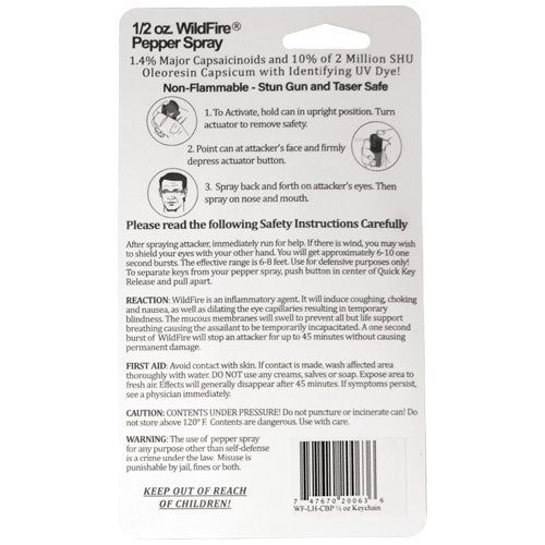 Wildfire 1.4% MC 1/2 Oz Pepper Spray Fashion Leatherette Holster And Quick Release Keychain Cheetah