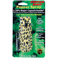 Thumbnail for Pepper Shot 1.2% MC 1/2 Oz Pepper Spray Fashion Leatherette Holster And Quick Release Keychain Cheetah
