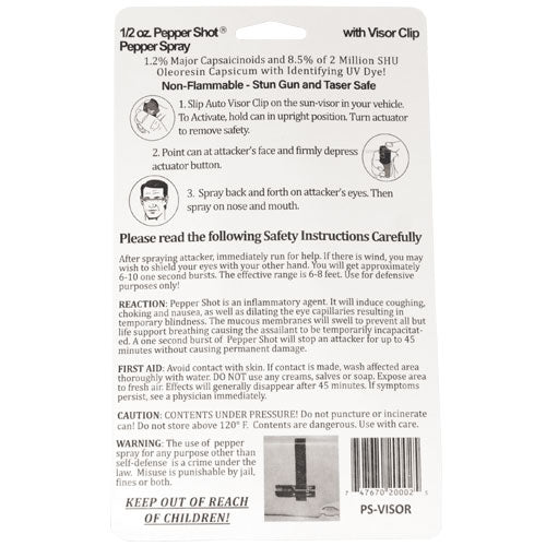 Pepper Shot 1.2% MC 1/2 Oz W/Auto Visor Clip