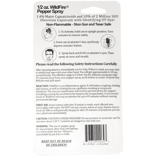 Wildfire 1.4% MC 1/2 Oz Pepper Spray Leatherette Holster And Quick Release Keychain