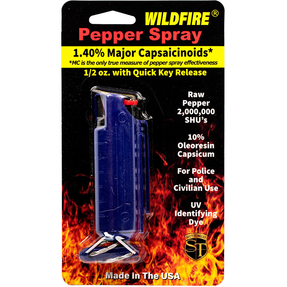 Wildfire 1.4% MC 1/2 Oz Pepper Spray Hard Case With Quick Release Keychain