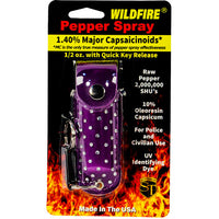 Thumbnail for Wildfire 1.4% MC 1/2 Oz With Rhinestone Leatherette Holster Purple And Quick Release Keychain