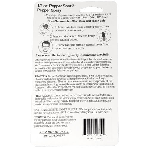Pepper Shot 1.2% MC 1/2 Oz Halo Holster