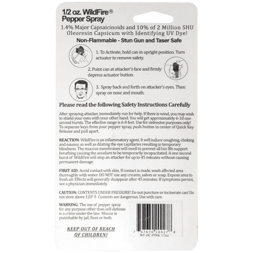 Wildfire 1.4% MC 1/2 Oz Pepper Spray Hard Case With Quick Release Keychain