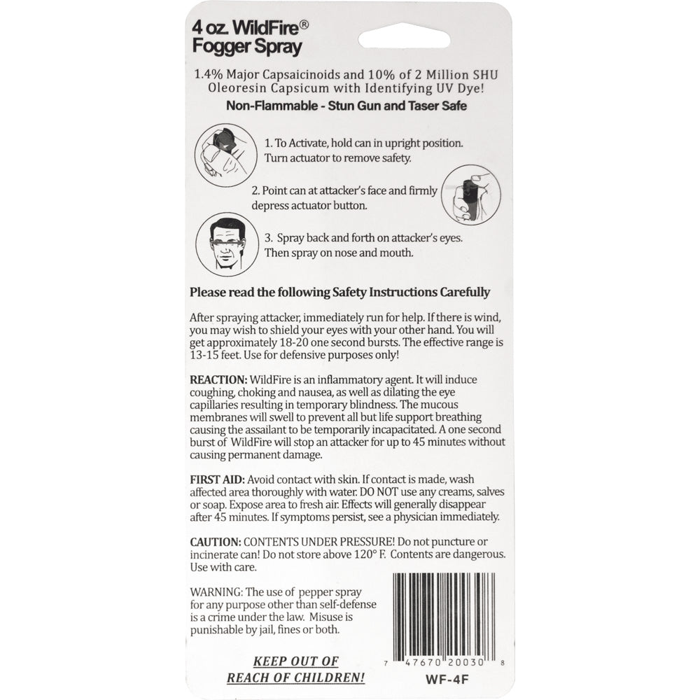 Wildfire 1.4% MC 4 Oz Pepper Spray Fogger
