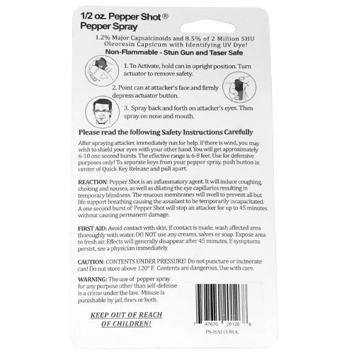 Pepper Shot 1.2% MC 1/2 Oz Halo Holster