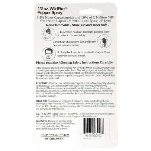 Wildfire 1.4% MC 1/2 Oz Pepper Spray Hard Case With Quick Release Keychain