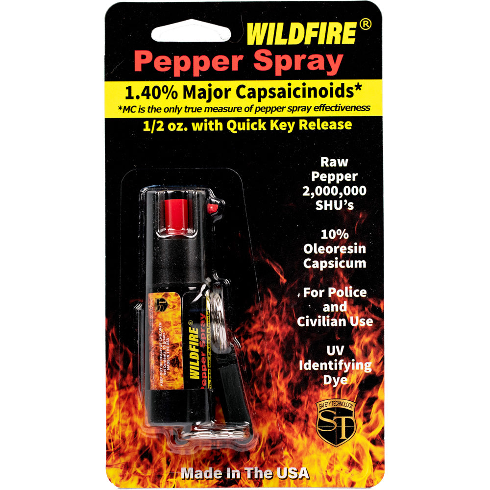 Wildfire 1.4% MC 1/2 Oz Pepper Spray Belt Clip And Quick Release Keychain