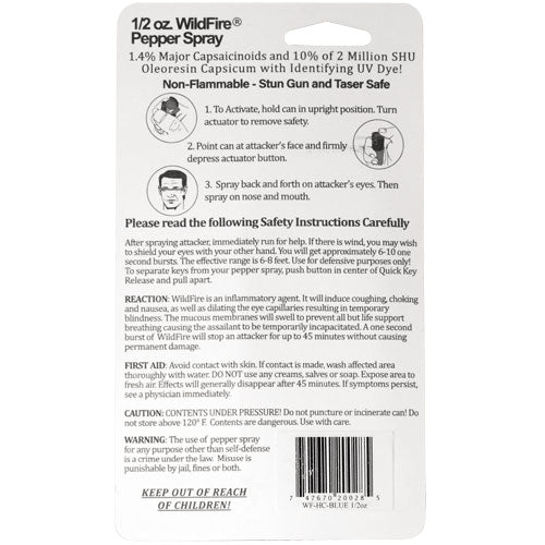 Wildfire 1.4% MC 1/2 Oz Pepper Spray Hard Case With Quick Release Keychain