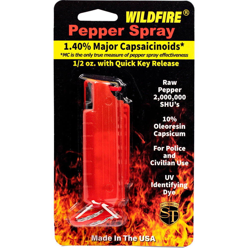 Wildfire 1.4% MC 1/2 Oz Pepper Spray Hard Case With Quick Release Keychain