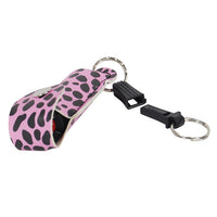 Thumbnail for Pepper Shot 1.2% MC 1/2 Oz Pepper Spray Fashion Leatherette Holster And Quick Release Keychain Cheetah