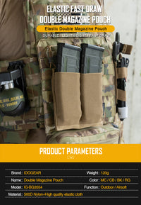Thumbnail for Tactical 5.56 Magazine Fast Draw Double Open Top MOLLE Pouch