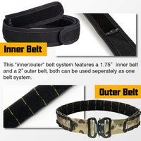 Thumbnail for Two-in-One Tactical 2 Inch MOLLE Combat Belt With Quick Release Buckle