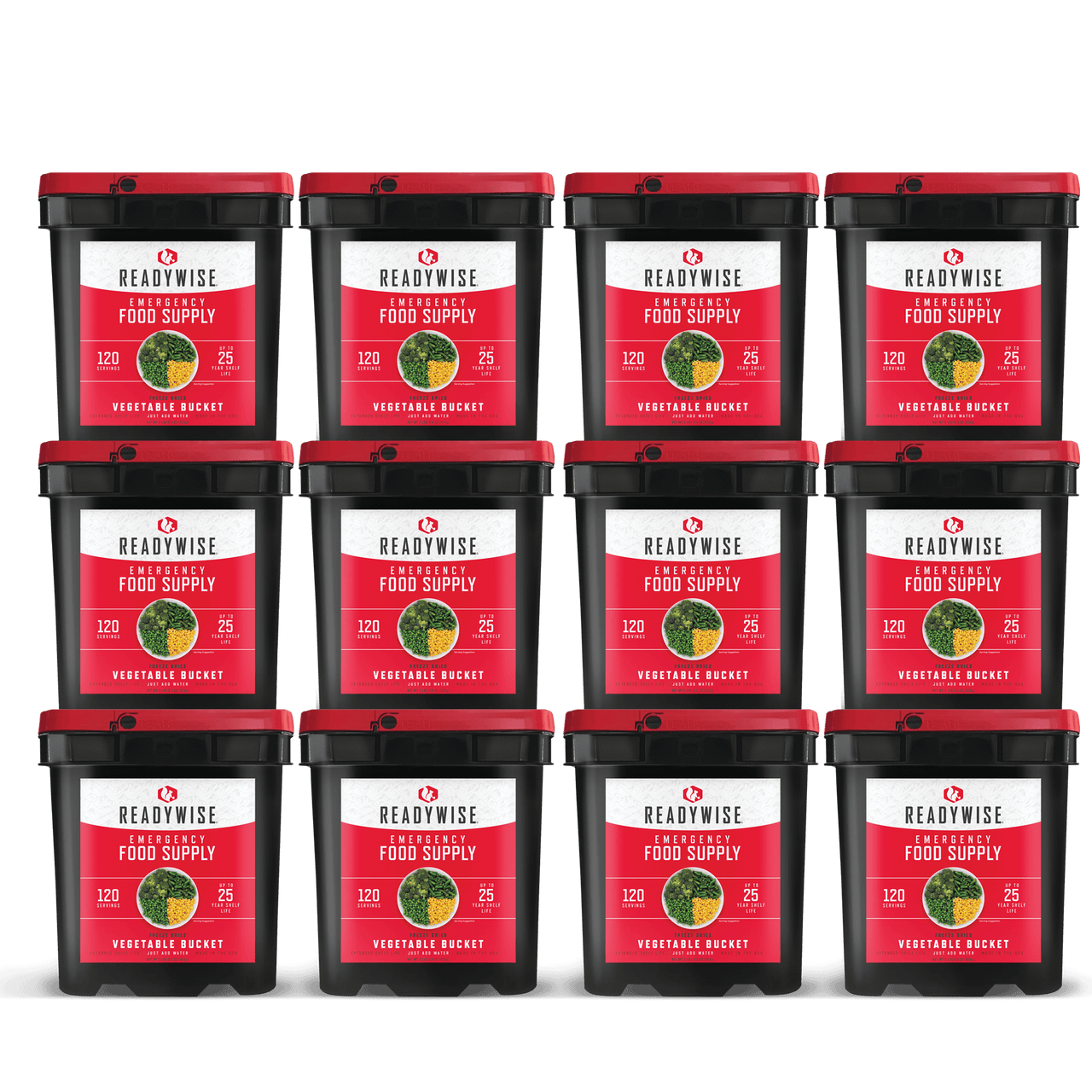 1440 Serving Freeze Dried Vegetables (12, 120 serving buckets)