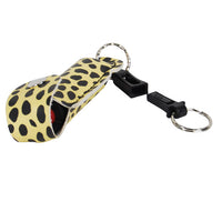 Thumbnail for Pepper Shot 1.2% MC 1/2 Oz Pepper Spray Fashion Leatherette Holster And Quick Release Keychain Cheetah