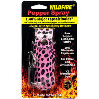 Thumbnail for Wildfire 1.4% MC 1/2 Oz Pepper Spray Fashion Leatherette Holster And Quick Release Keychain Cheetah