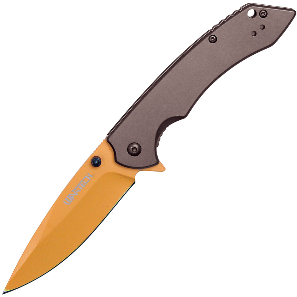 Assisted Open Folding Pocket Knife With Grey Handle