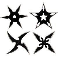 Thumbnail for 2.5” Black Steel Throwing Star with Pouch 4pc Set