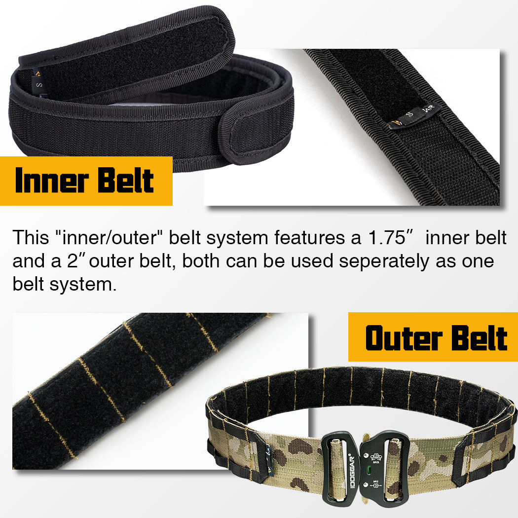 Two-in-One Tactical 2 Inch MOLLE Combat Belt With Quick Release Buckle