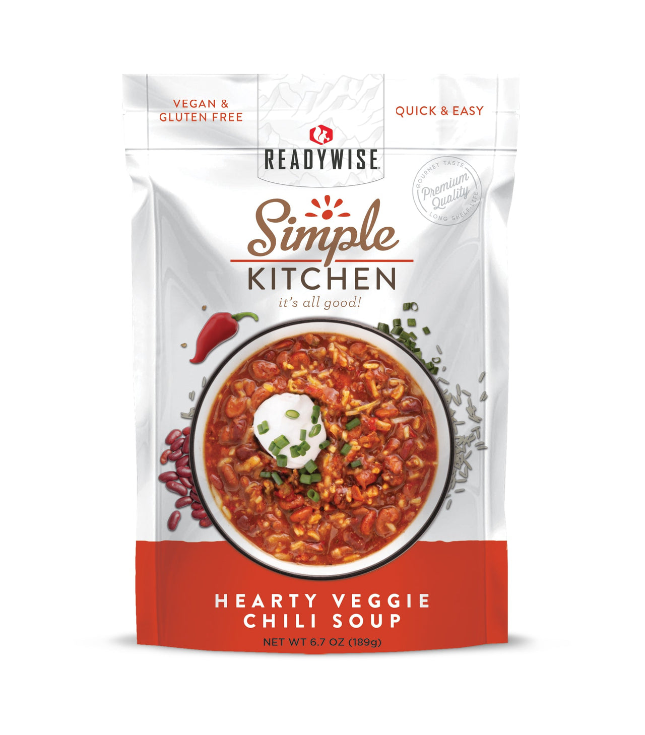 6 CT Case Simple Kitchen Hearty Veggie Chili Soup